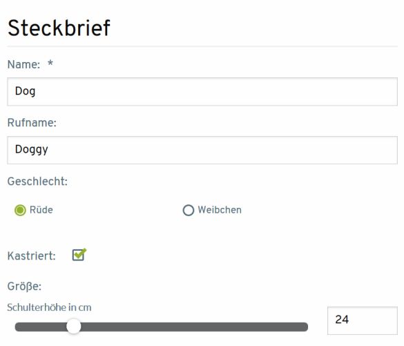Hundeprofil bearbeiten auf Tap